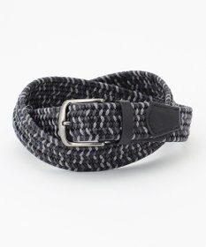 JOSEPH ABBOUD 【伸びる】ダブルメランジレザーメッシュ ベルト