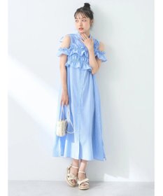 earth music&ecology ＳＥＴ２点シャーリングビスチェ×シャツワンピース