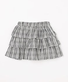 ANY KIDS 【洗濯機可能】ティアード チェックスカパン