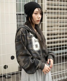 WEGO ファーフードショートZIPパーカー