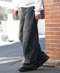 WEGO 【ユニセックス着用ITEM/SMLサイズ展開】カバーフィットバルーンデニムパンツ
