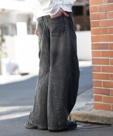 WEGO 【ユニセックス着用ITEM/SMLサイズ展開】カバーフィットバルーンデニムパンツ