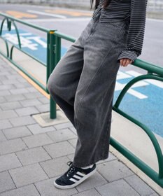 WEGO 【ユニセックス着用ITEM/SMLサイズ展開】カバーフィットバルーンデニムパンツ