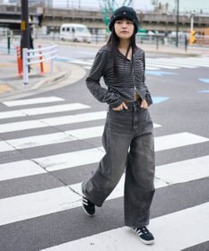 WEGO 【ユニセックス着用ITEM/SMLサイズ展開】カバーフィットバルーンデニムパンツ