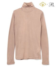 BEIGE， Washable Silk / Hi-neck Long Sleeve T ハイネック Tシャツ