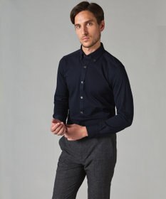 GOTAIRIKU 【吸水速乾】クールマックス鹿の子 ビズシャツ_ボタンダウン