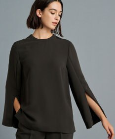 uncrave 【防シワ・洗濯機洗い可】ウォッシャブルダブルクロス スリットスリーブ ブラウス（uncrave STANDARD）