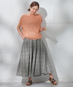 ANY 【ウエストゴム/接触冷感/UVケア】清涼リネンスカーチョ