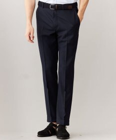 GOTAIRIKU ロングセラー【洗える/折り目加工/シワになりにくい/ウエストアジャスター】ウォッシャブル サマーウール100％パンツ_限定色(ノータック)23/24年モデル ネイビー系8