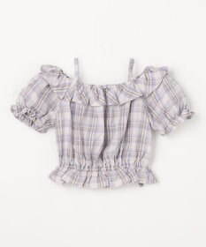 ANY KIDS 【洗濯機可能】2WAY チェックブラウス