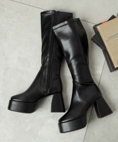 WEGO ストーム付きワイドヒールロングブーツ