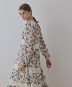 GRACE CONTINENTAL サラサプリントティアードワンピース