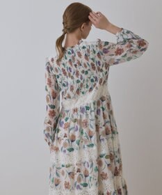 GRACE CONTINENTAL サラサプリントティアードワンピース