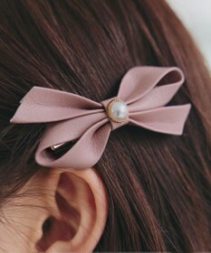 Tiaclasse 【2TYPE/ゴム＆クリップ】レザーリボンヘアアクセサリー