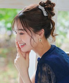 Tiaclasse 【2TYPE/ゴム＆クリップ】レザーリボンヘアアクセサリー