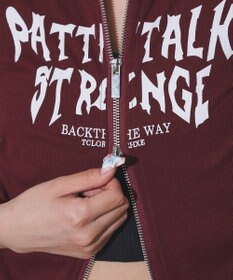 WEGO グラフィックロゴWジップSSトップス