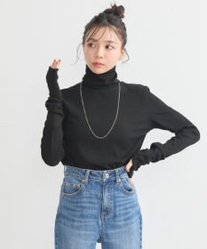 earth music&ecology リブタートルネックプルオーバー