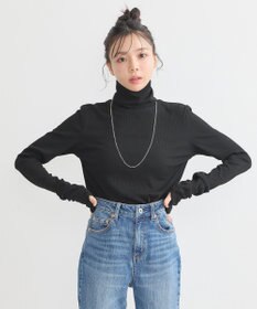 earth music&ecology リブタートルネックプルオーバー