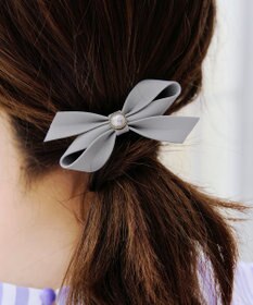 Tiaclasse 【2TYPE/ゴム＆クリップ】レザーリボンヘアアクセサリー