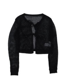 WEGO スパンコールメッシュニットカーデ