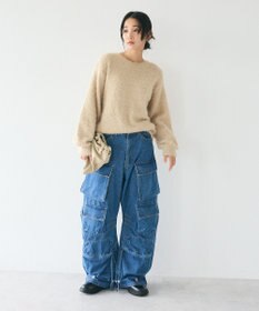 CRAFT STANDARD BOUTIQUE 洗える/ビスチェ付きシャギーニットプルオーバー