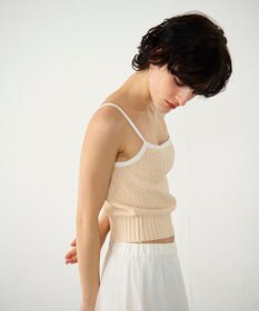 GRACE CONTINENTAL バイカラーニットノースリーブ