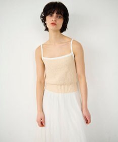 GRACE CONTINENTAL バイカラーニットノースリーブ