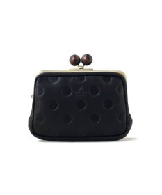 FOLNA RD ドット型押し ウッドボールがま口財布 マルチポーチ