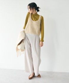 CRAFT STANDARD BOUTIQUE 洗える/ビスチェ付きシャギーニットプルオーバー