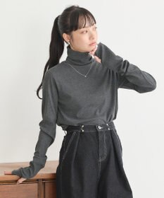 earth music&ecology リブタートルネックプルオーバー