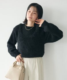 CRAFT STANDARD BOUTIQUE 洗える/ビスチェ付きシャギーニットプルオーバー