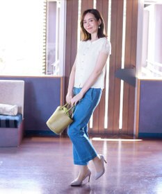 Tiaclasse L 【洗える】フレンチスリーブレースブラウス