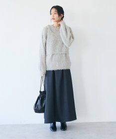 CRAFT STANDARD BOUTIQUE 洗える/ビスチェ付きシャギーニットプルオーバー