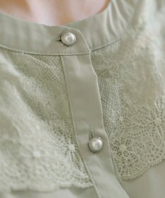 Tiaclasse L 【洗える】フレンチスリーブレースブラウス