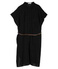 Green Parks ＳＥＴ２点　合皮ベルト＋ミディシャツワンピース