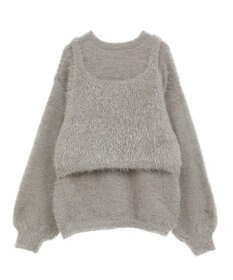 CRAFT STANDARD BOUTIQUE 洗える/ビスチェ付きシャギーニットプルオーバー