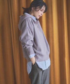 ANY 【洗濯機可】しあわせタッチハーフジップフーディー