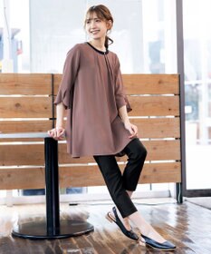 Tiaclasse L 【洗える】花びらスリーブチュニック