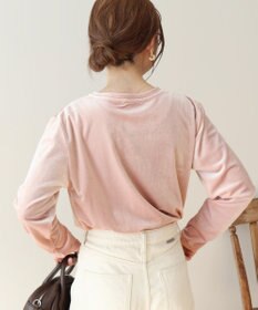 AMERICAN HOLIC ベロアクルーネックカットプルオーバー