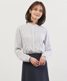 J.PRESS LADIES ソフトジョーゼット ストライプ プリント ブラウス