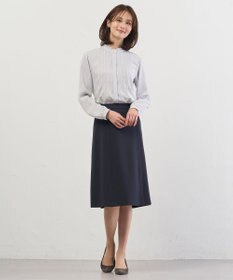 J.PRESS LADIES ソフトジョーゼット ストライプ プリント ブラウス