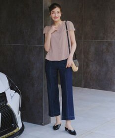 Tiaclasse L 【洗える】フレンチスリーブレースブラウス