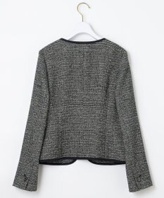 ANY SIS シャイニーストレッチツイード ノーカラージャケット