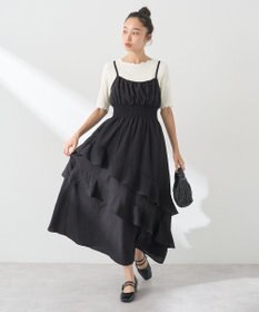 earth music&ecology ラッフルティアードキャミワンピース