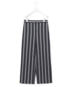 ICB 【洗える】 コットンナイロンドビーストライプ ワイドストレートパンツ