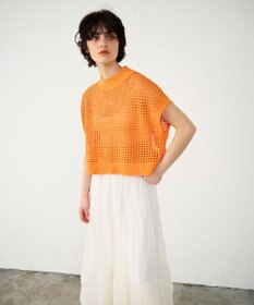 GRACE CONTINENTAL メッシュルーズニットトップ