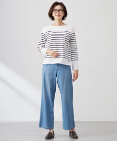 J.PRESS LADIES 【洗える】5ozバージラコンパクト デニム セミワイドパンツ