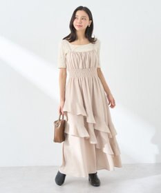 earth music&ecology ラッフルティアードキャミワンピース