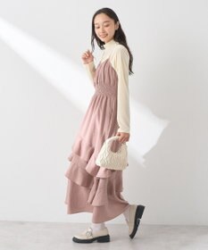 earth music&ecology ラッフルティアードキャミワンピース