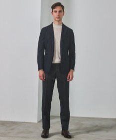 GOTAIRIKU 25年新作【洗える/チクチクしにくい/ピリングしにくい】イタリア糸 ハイゲージ カバーネックニット_WOOL100％